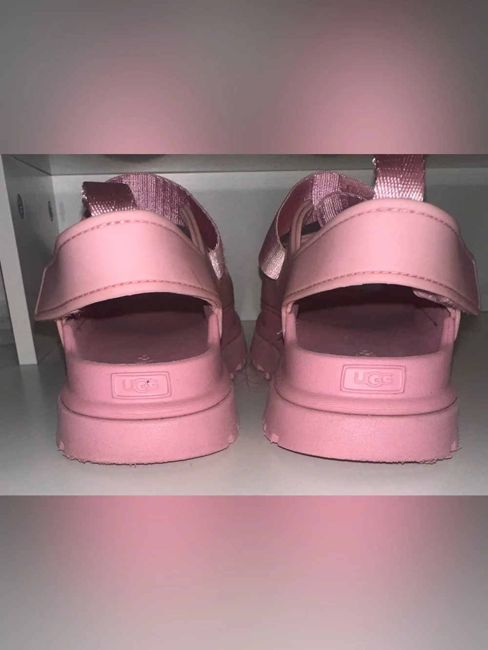 UGG Girls Pink Platform Water Friendly Sandal with Adjustable Strap